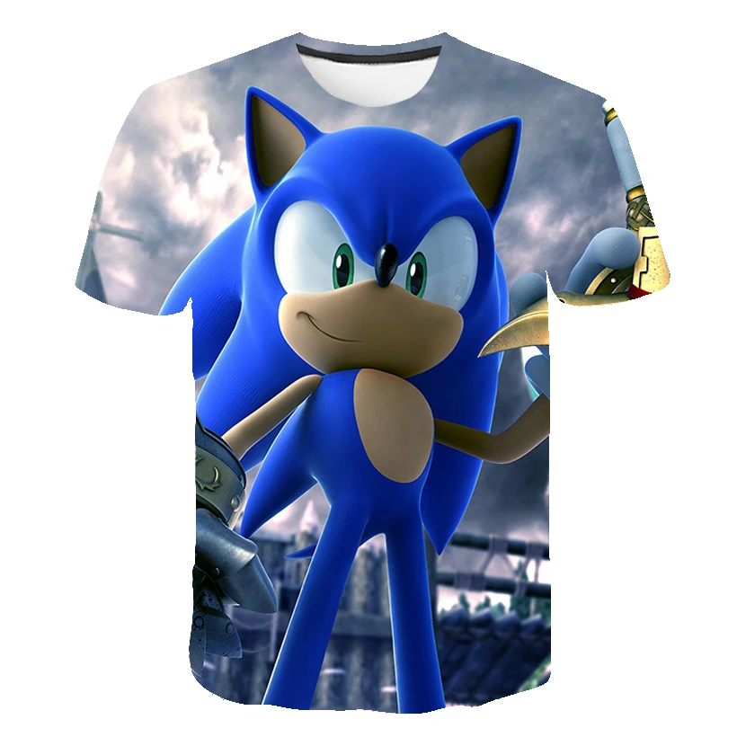 

Boys Cartoons Sonic Print Clothes Girls 3D Funny T-shirts Costume Children summer Clothing Kids Tees Baby Tshirts