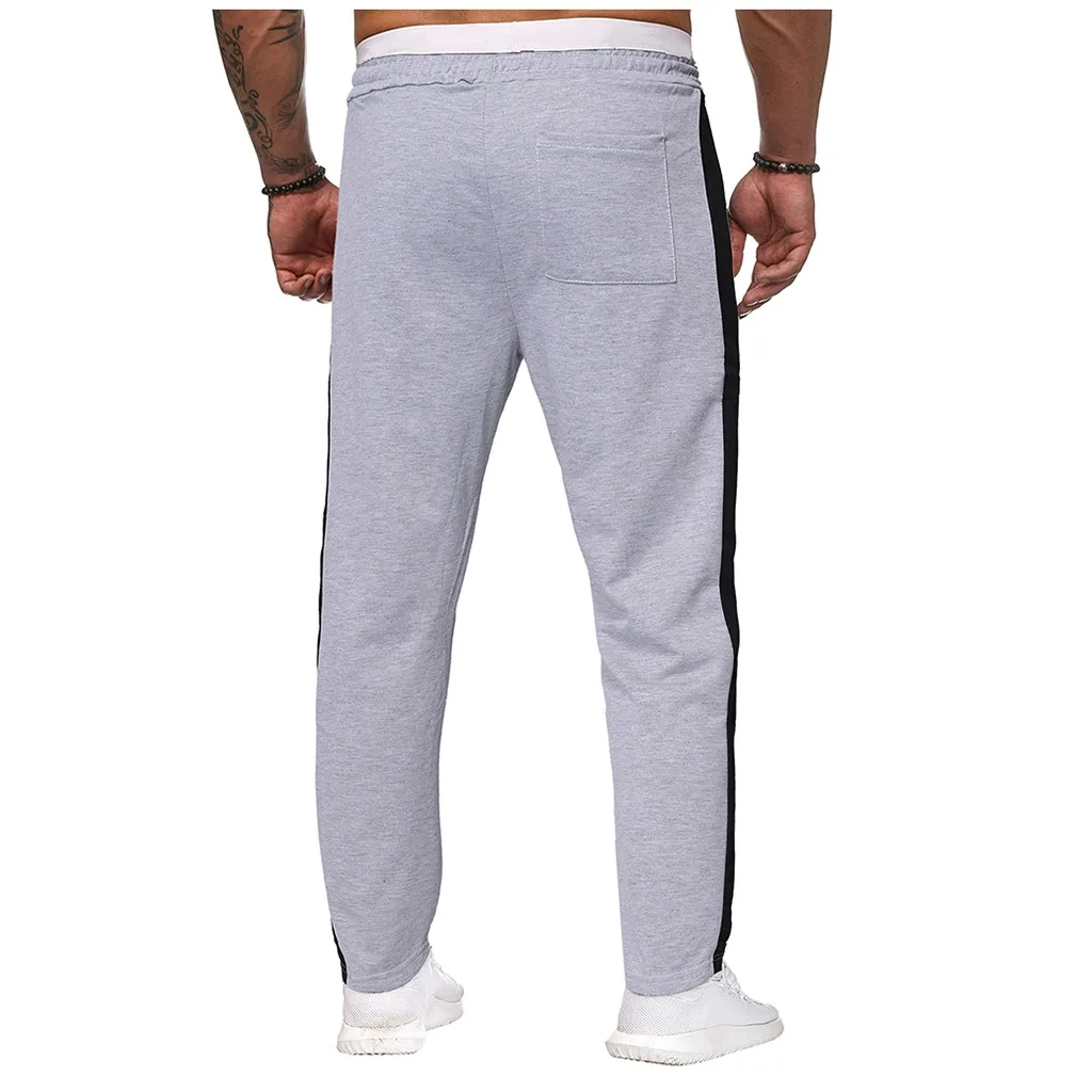 Мужские брюки сшитые в полоску комбинезоны повседневные с карманами спортивные