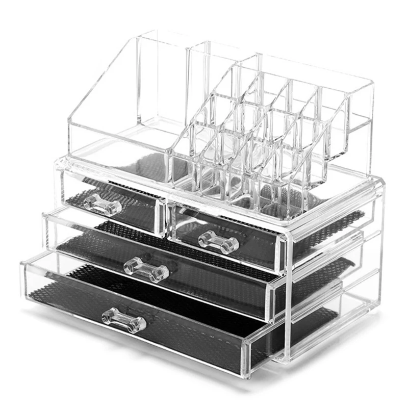 

2022 New Cosmetic Makeup Organizer Jewelry Storage Box Display Case Rack 4 Drawer Acrylic