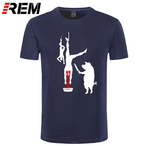 Свиная линия мясника забавные веган Вегетарианская Карма Peta бекон мужская футболка Летняя с круглым вырезом хлопковая футболка