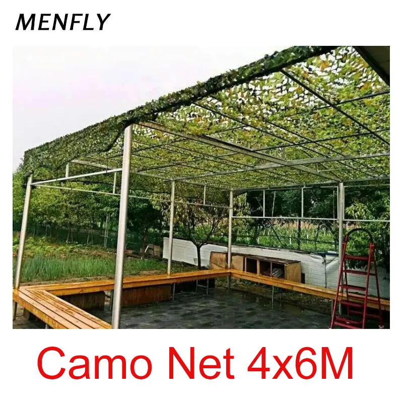

Камуфляжная сетка MENFLY 4x6 м, декоративный чехол в стиле милитари, маскированная сетка для охоты, Солнцезащитный садовый козырек