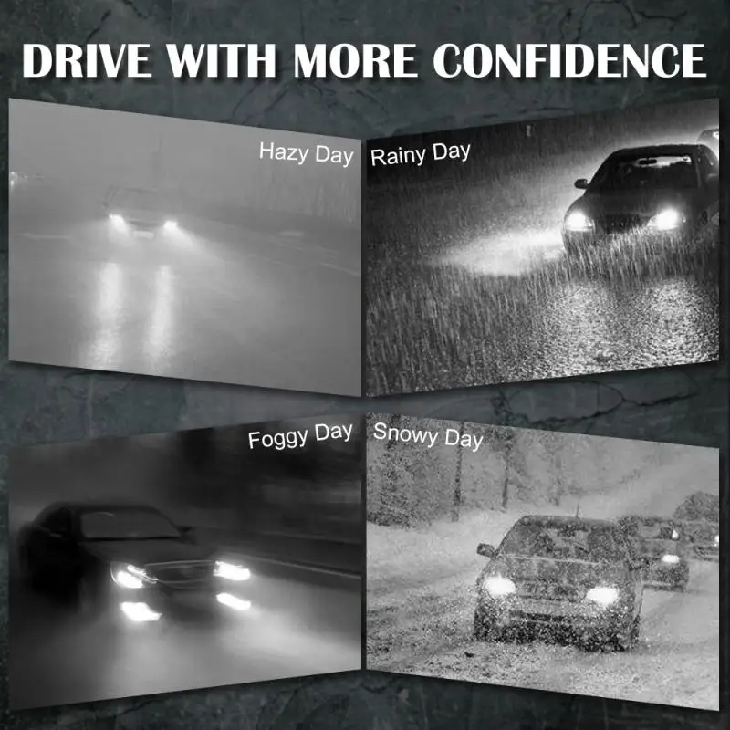 

2pcs Car Goods Led Fog Lights Running Lights For Cars H7 LED Headlight Fog Lamp Car Bulb Kit 22w 8000lm 6000k White Fog Lights