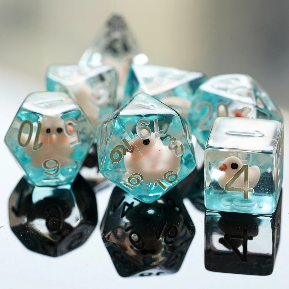 7 шт./компл. животных игральные кости DND D & D4 D6 D8 D10 % D12 D20 многогранные игры в набор