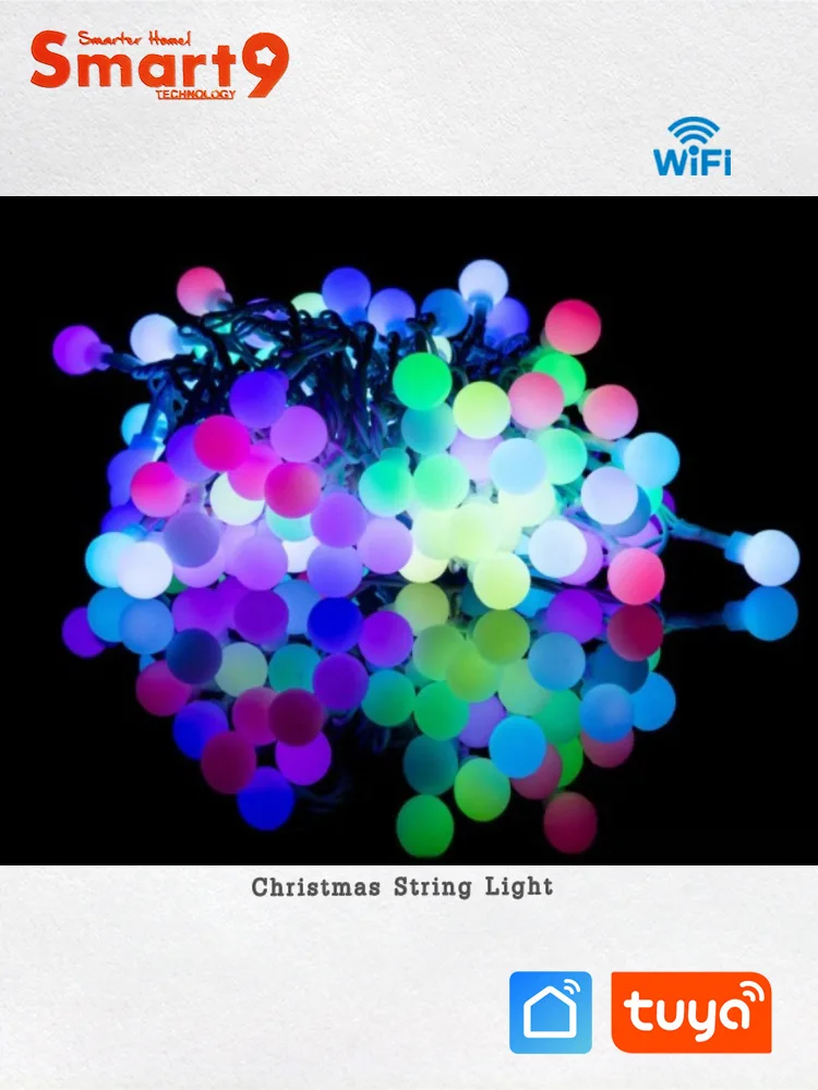 Smart9 струнный светильник на Рождество, умный RGB светодиодный 100 светильник s Wi-Fi подключение, Smart Life APP дистанционное управление, питание от TuYa