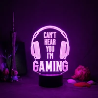 cant hear you im gaming video game room light table lamp for children headphones game zone lights coot for kids bedside gift