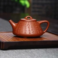 chinese teapot yixing handmade purple sand teapot raw ore clear cement stone scoop teapot kungfu teapot collection 360ml