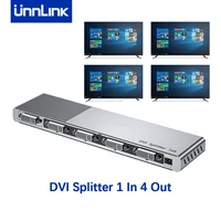 unnlink 1x4 1x2 dvi splitter 1080p 60hz dvi d dvi i converter 1 computer host laptop desktop sharing 4 or 2 monitor tv