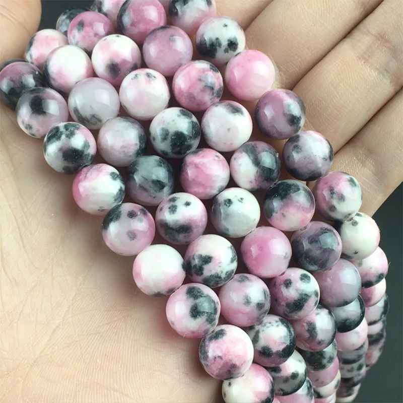 

Natural Black Red Jades Stone Beads Round Loose Spacer Beads For Jewelry Making DIY Bracelet Necklace 15''Strand 6/8/10/12mm