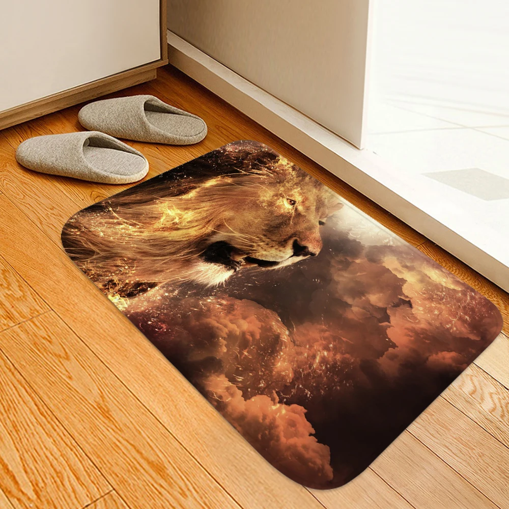 3D коврик для ванной комнаты с изображением дикого льва мягкий флисовый