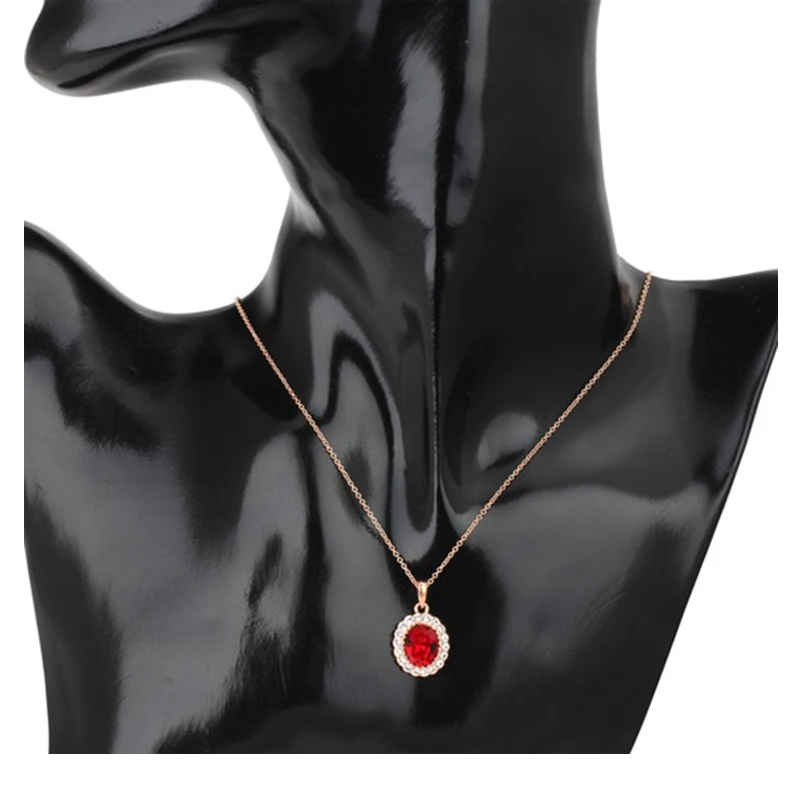 

14K Rose Gold Rhinestone Choker Pendant Necklace for Women Long Chain Gemstone Necklace Romantic Engagement Wedding Jewelery
