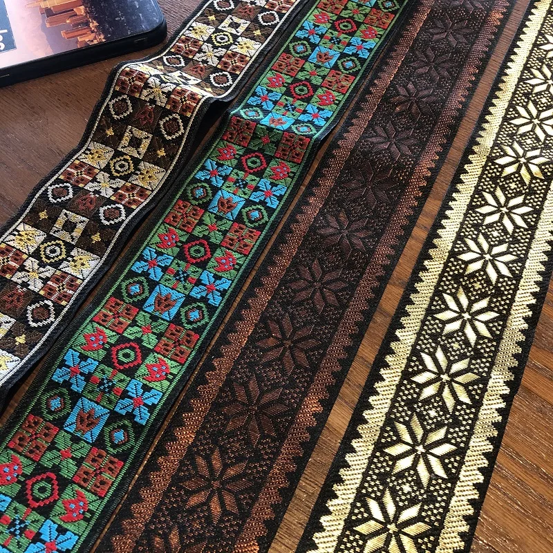 

10yards/lots wide 5cm Woven Jacquard Ribbon Trims geometry pattern for curtain and clothing accessory LS-2707