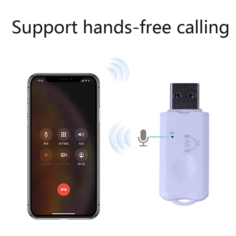 Миниатюрный USB Bluetooth-приемник беспроводной громкой связи звонки аудио