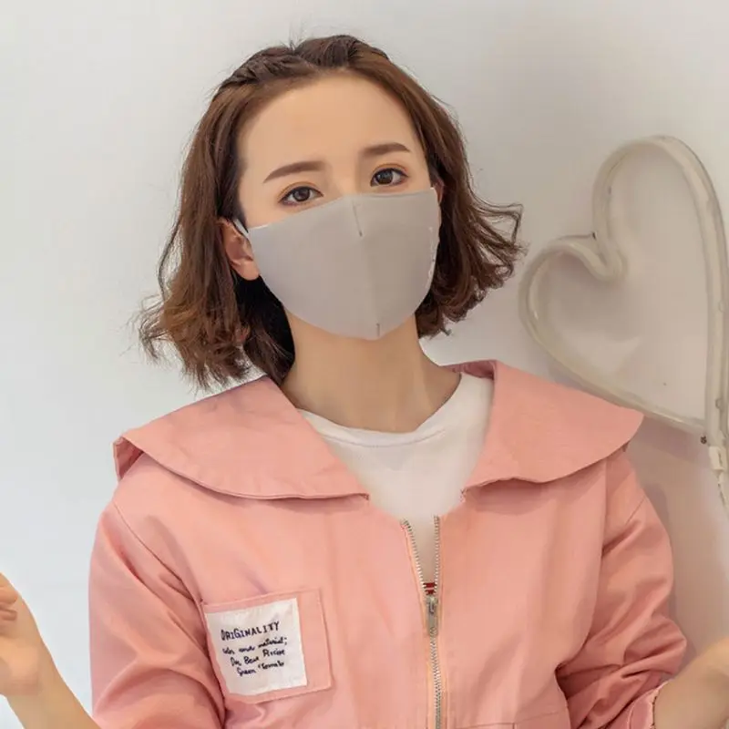 6 Colors Women Girls Japanese Style Cotton Dust Mouth Mask Cute Cartoon Lying Meow Cat Candy Color Adjustable Earloop Respirator