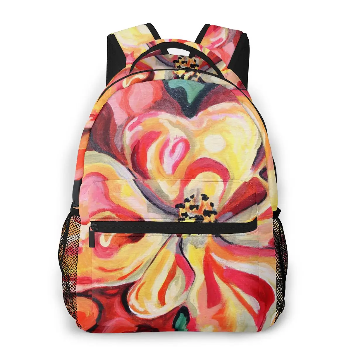 

Рюкзак OLN для девочек-подростков, сумка на плечо с акриловой краской, Женский школьный ранец с цветочным рисунком