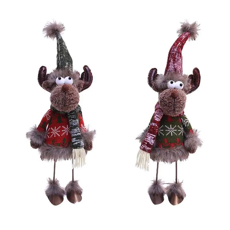 

Креативное Рождественское украшение, милая кукла-качалка из ткани лось, изысканные рождественские украшения для окон с металлическим крон...