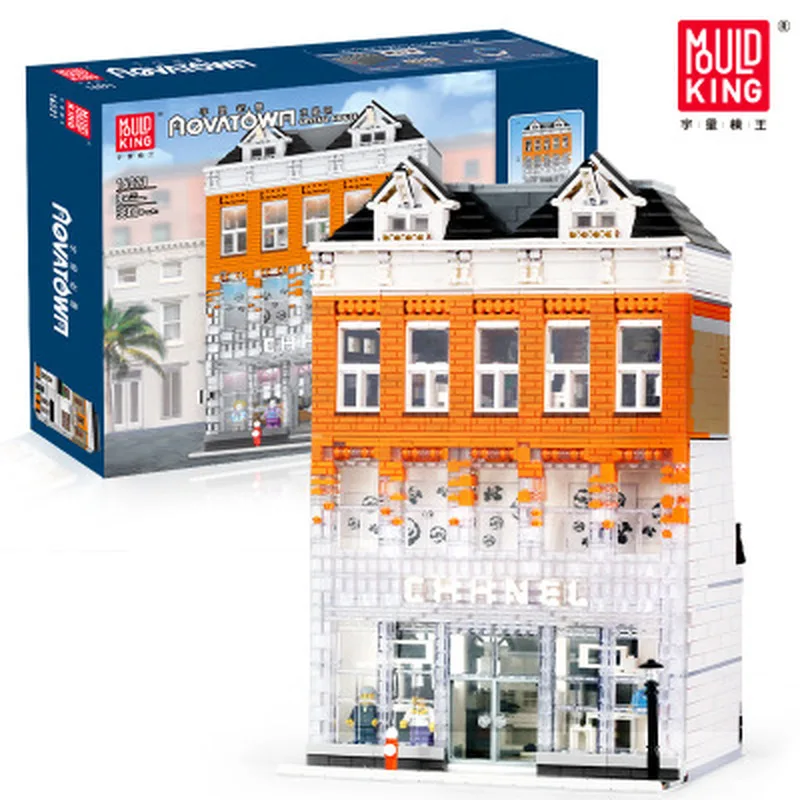 

3800 PCS 16021 MOULD KING Creative Streetview Series AMSTERDAM with Led Light Model Building Blocks Bricks Kids Toys Gift