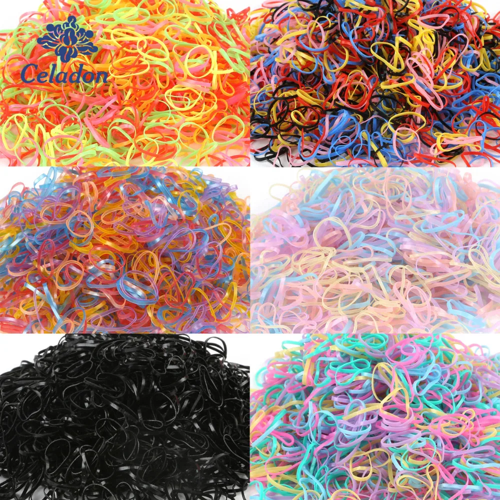 

About 1000pcs/bag 2018 New Child Baby Hair Holders Rubber Bands Elastics Girl's Tie Gum Braids Hair Accessories