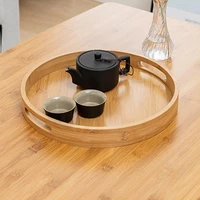 wooden round serving tray wood plate tea food dishe drink platter food plate dinner beef steak fruit snack tray