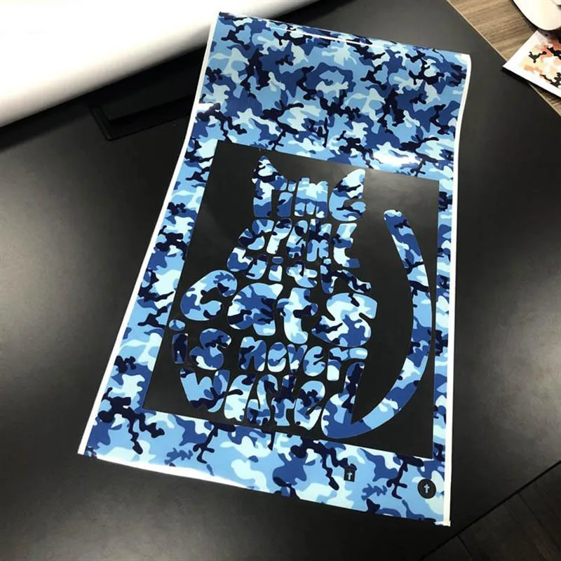 1 лист 25*25 см эластичная камуфляжная ПУ теплопередающая виниловая пленка для