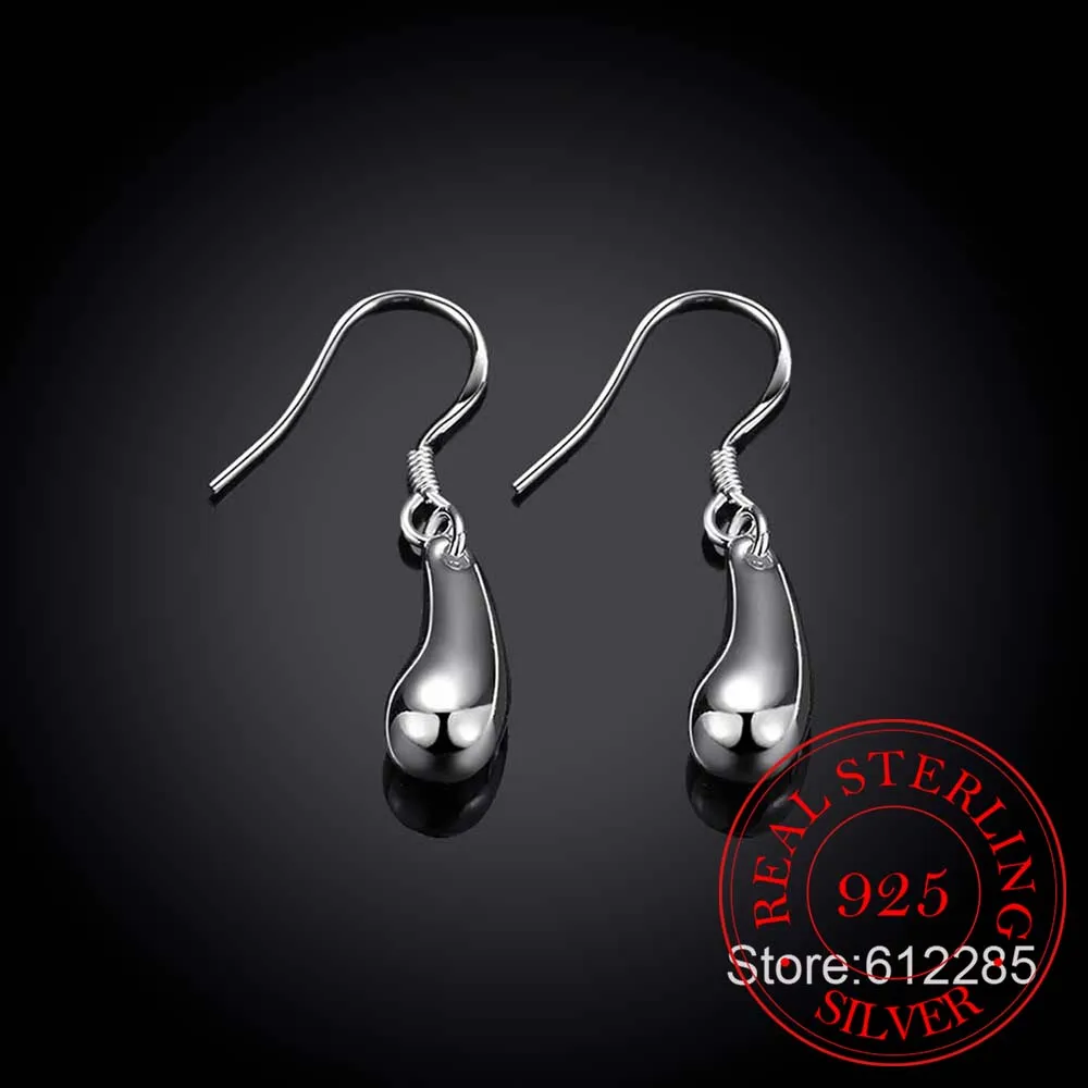 Женские серьги капельки из серебра 925 пробы модные гладкие 2020 пробы|earrings pics|earring