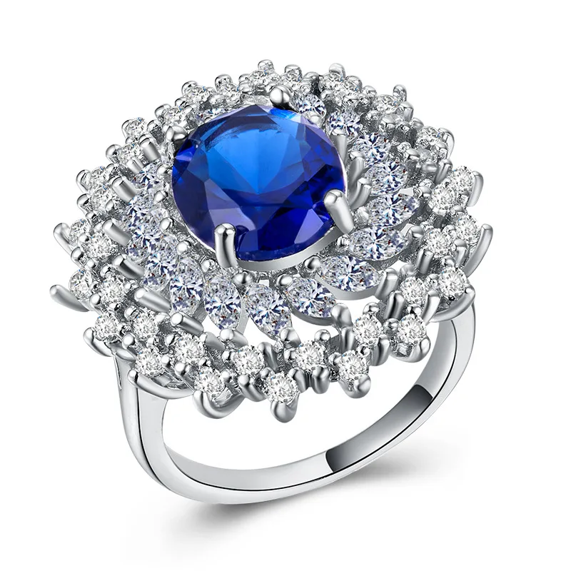 

New Trendy Silver Zircon Women Engagement Rings Elegant Finger Accessories Anniversary Gift Shiny Female Rings Jewelry