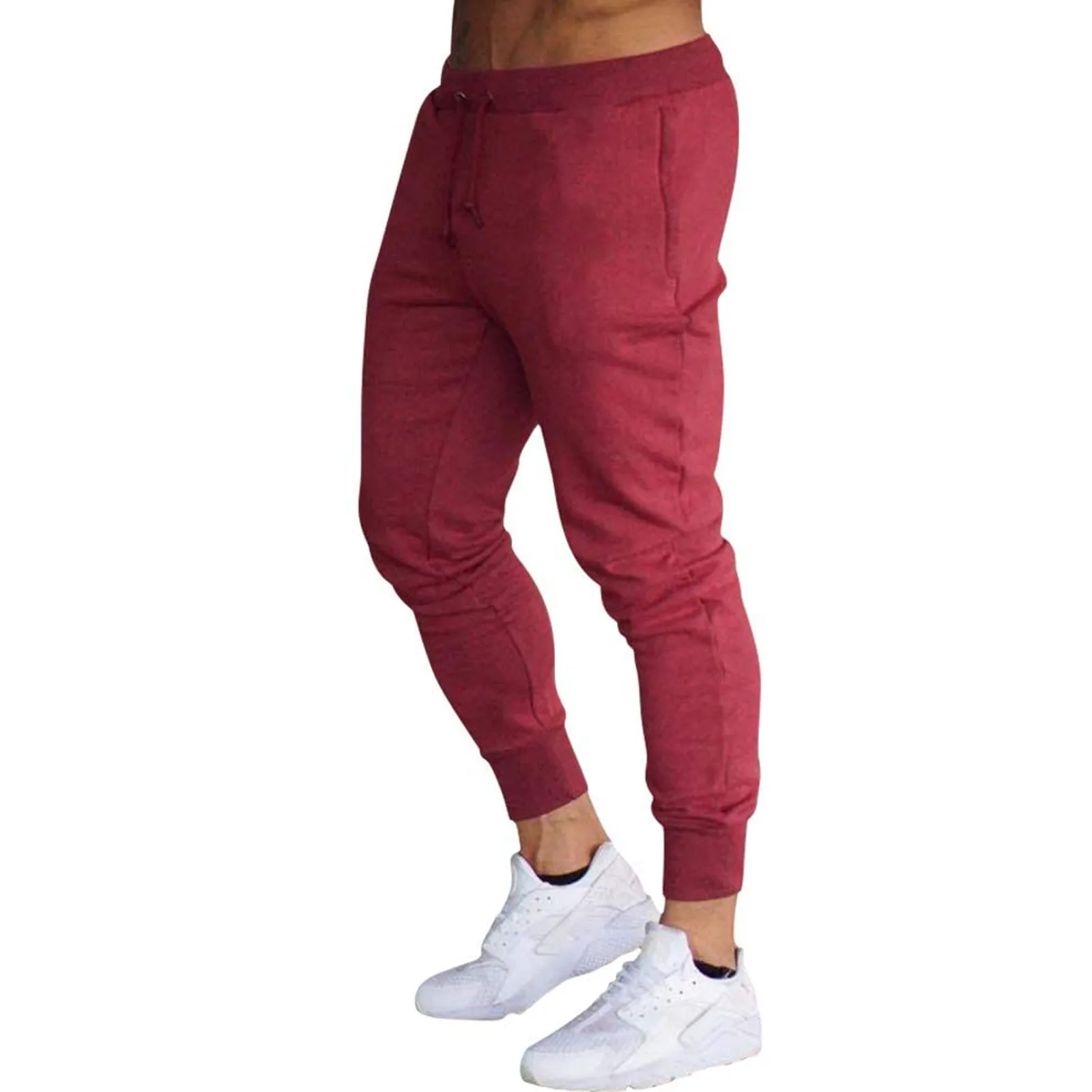 

Pantalones deportivos para hombre, pantalones de lpiz de Color slido, medias de entrenamiento de Fitness, chndal de marca de