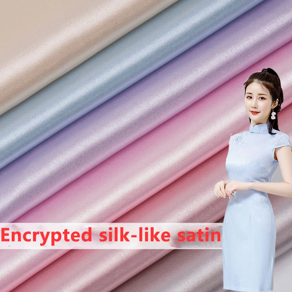 

High-density silk-like fabric solid color satin satin cheongsam Han dress clothing fabric lining satin fabric White