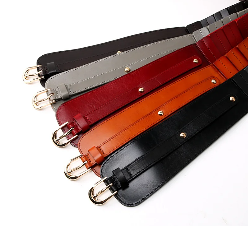 

Tingfly Designer Fashion PU Leather Wide Elastic Waistband for Women Chic Dress Coat Waist Belt Band