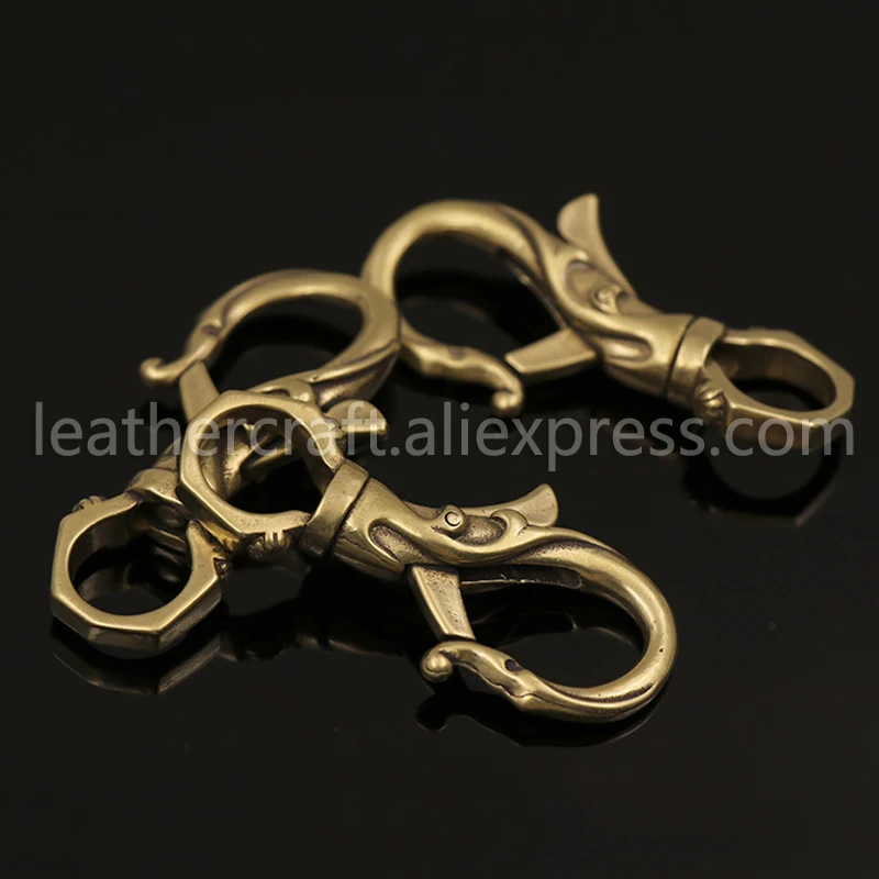 2pcs Solid Brass Flower Swivel Trigger Snap Hook Spring Gate Clasps Clips Leather Belt Pet Leash Bag Strap Webbing Keychain | Дом и сад