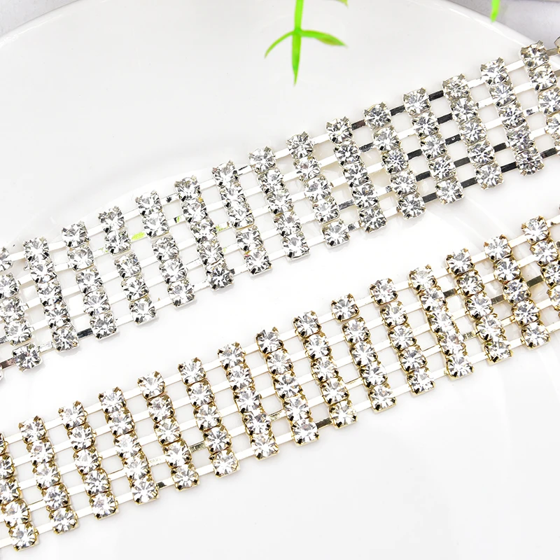 Блестящие кристаллы 1 ярд/2 ярда для одежды Свободные Стразы с плоским основанием