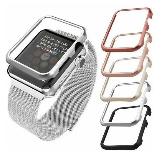 

newest high quality Case cover For Watch band 42mm 38mm 40mm 44mm for iwatch se 6 5 4 3 2 1 metal frame protective Case