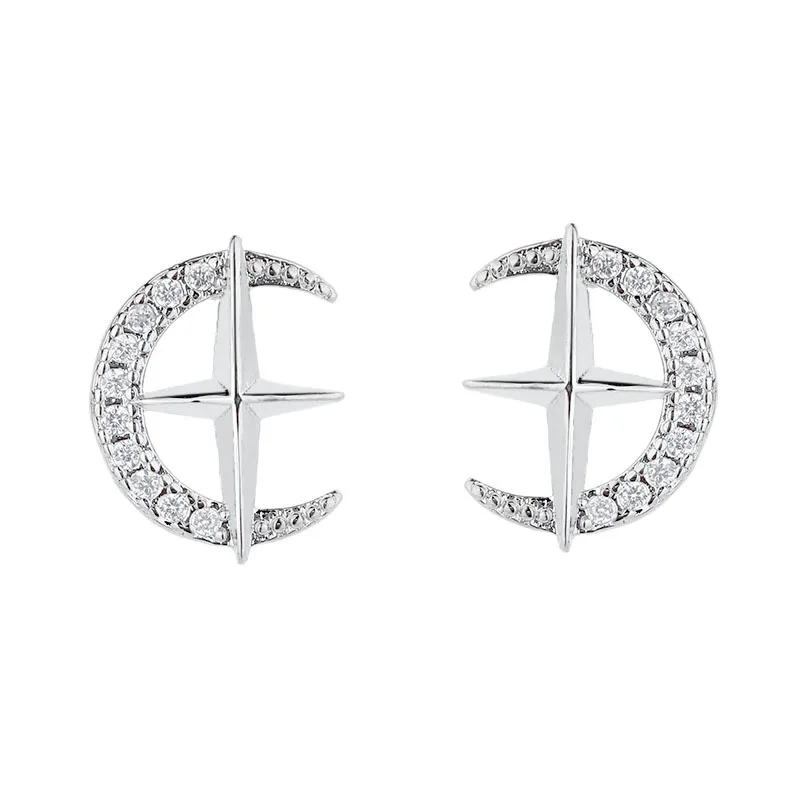 

Utimtree Simple Mosaic Zircon Star Stud Earrings For Women Jewelry Silver 925 Sterling Earrings oorbellen pendientes