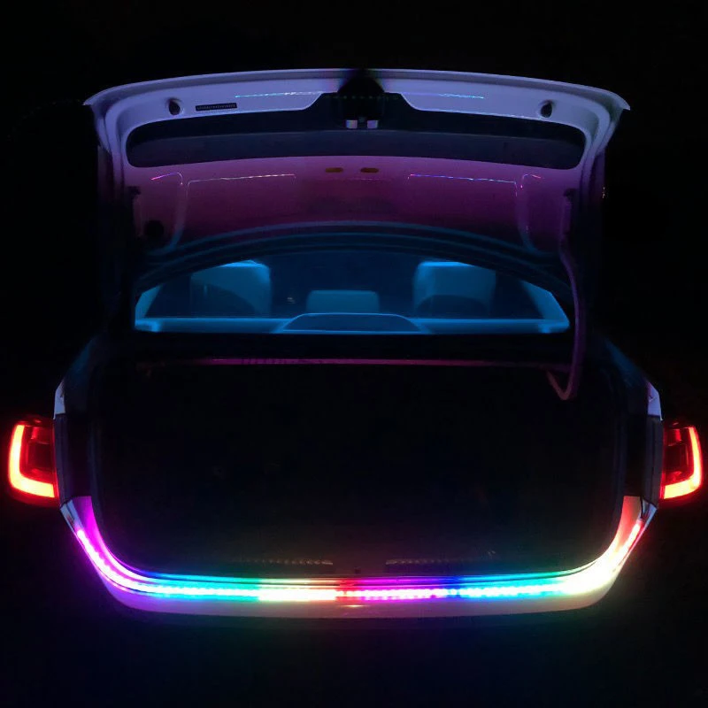 

Car License Plate Light DC12V Flexible Dream Color Exterior Tailgate Trunk Kit Waterproof 120cm Rgb LED Strip Signal Lighting