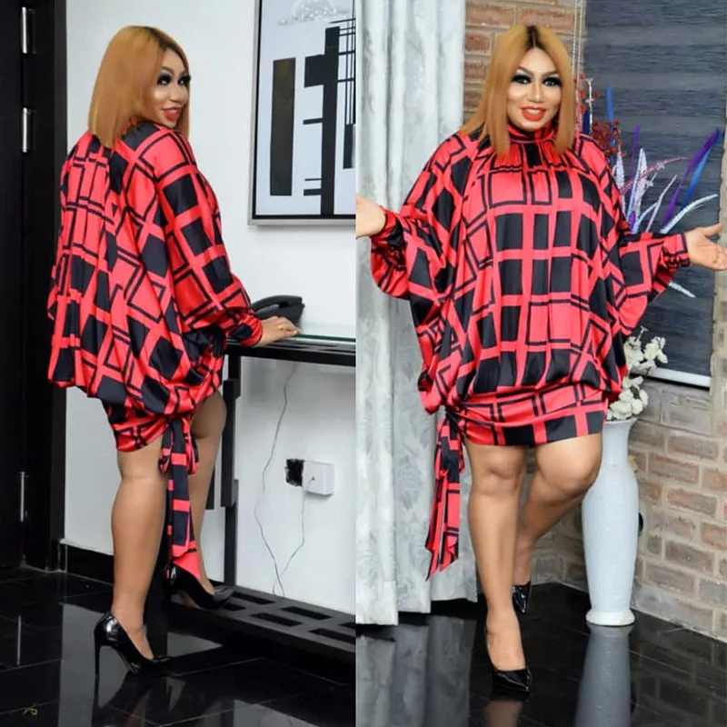 

Женское мини-платье с принтом, в африканском стиле, большие размеры, весна-лето