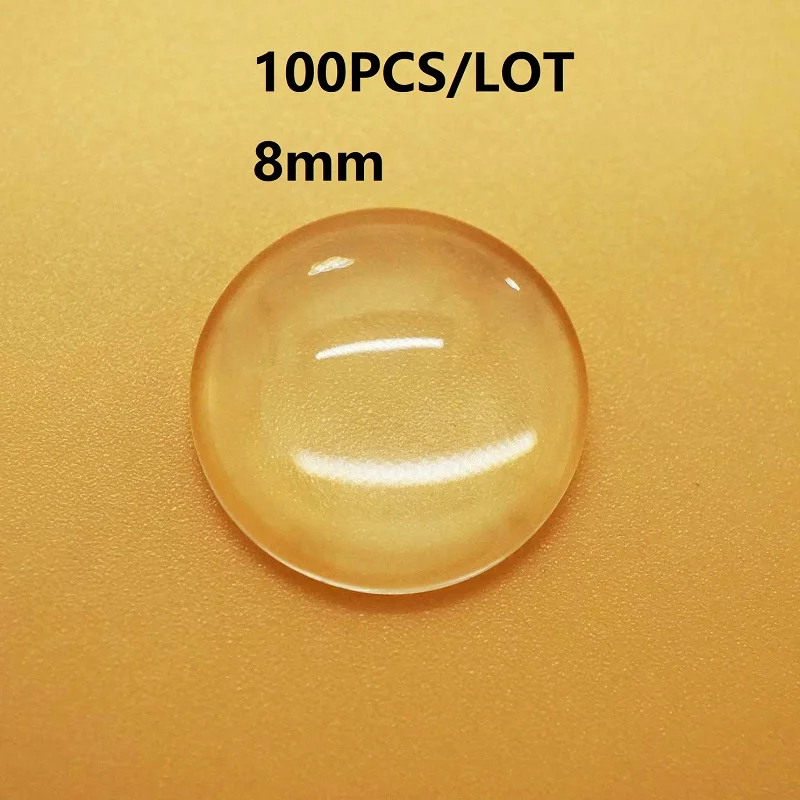 round 100pcs 8mm Качественный комплект из двух предметов, 8/10/12/14/16/18/20/25 мм кабошоны круглые овальной формы сердца слезы прозрачный Стекло кабошон для DIY кулон для изготовления ювелирных изделий - Цвет: round 100pcs 8mm