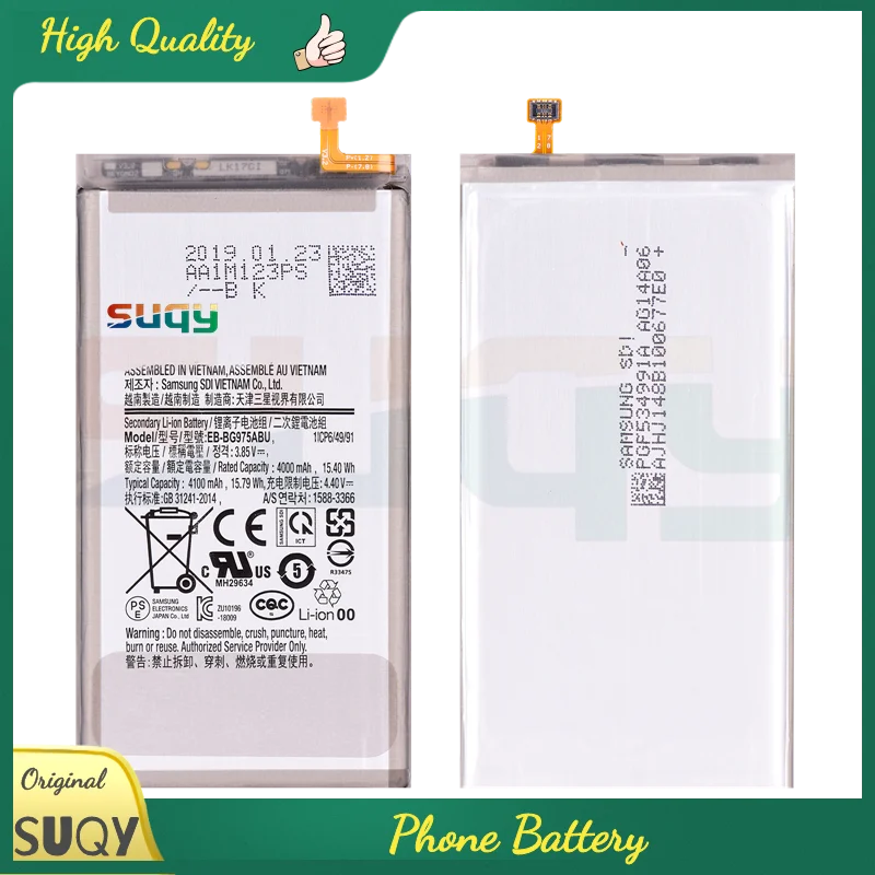 

Replacement Battery for Samsung Galaxy S10 Plus SM-G975F/DS 4100mAh EB-BG975ABU Bateria for Galaxy S10+ G975U/W G9750 Batterie