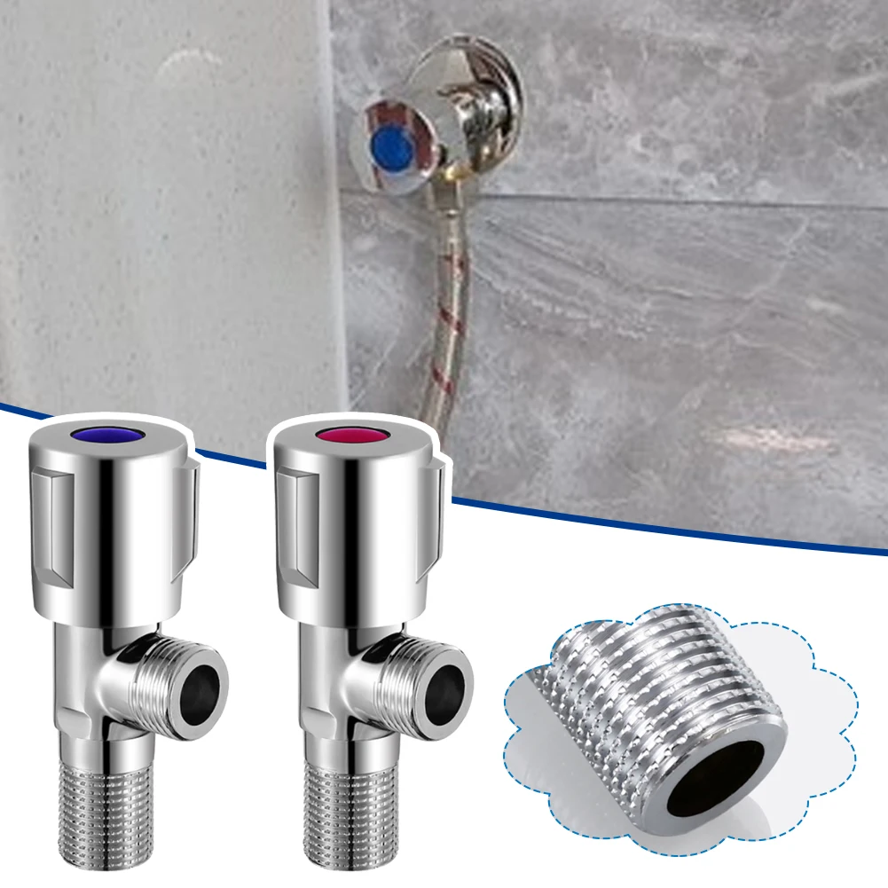 

1/2 Inch Copper Angle Stop Valve Kitchen Bathroom Sink Triangle Tap Hot Cold Quick Opening Angle Valve Standard Head Accessory