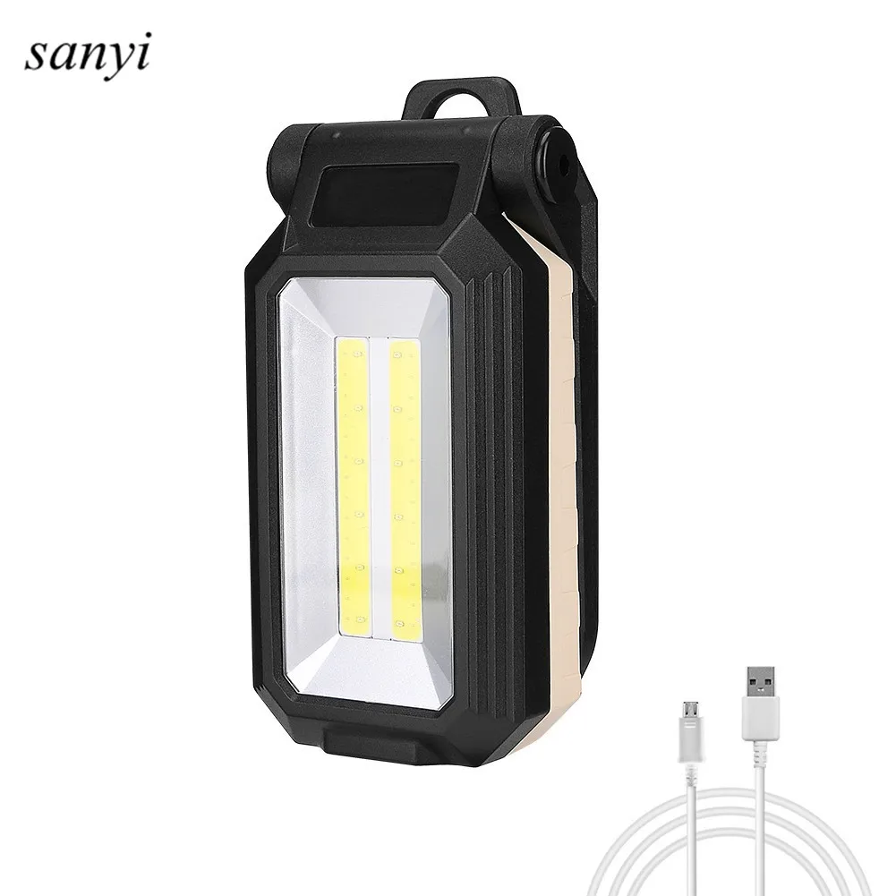 Светодиодный фонарик T6 + COB магнитная Рабочая лампа встроенная батарея подвесной