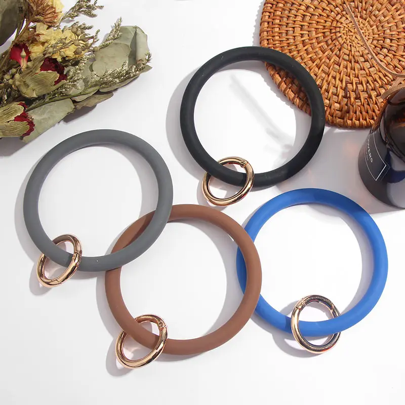 JJFOUCS модный силиконовый брелок для женщин Золотая застежка круглые аксессуары