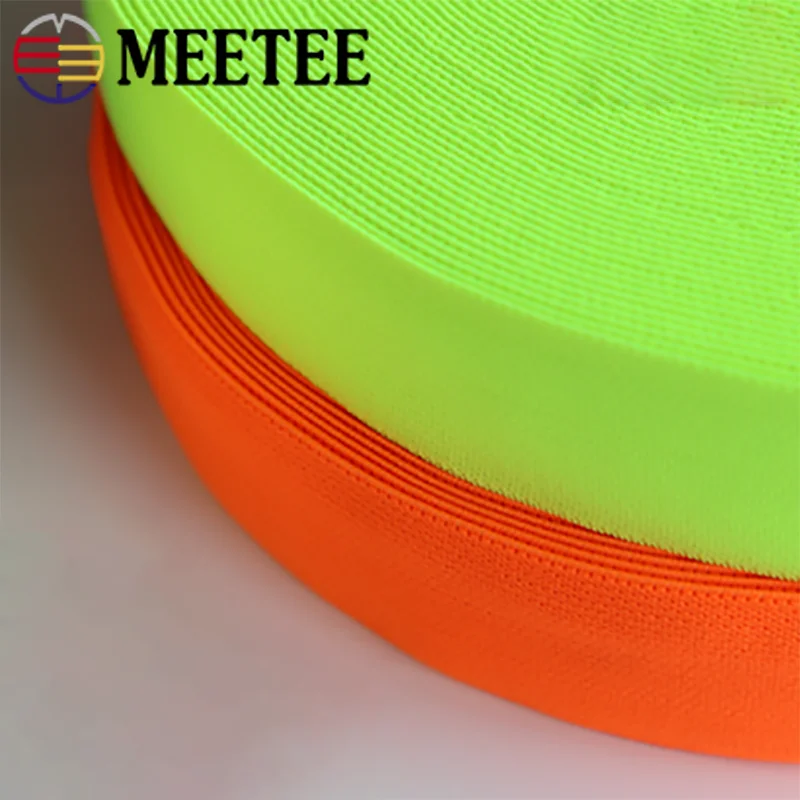 Meetee 6/12 метров 38 мм флуоресцентная цветная эластичная резинка из замши тесьма DIY