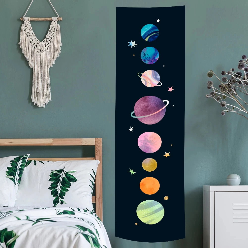 Винтажный гобелен с планетами настенный психоделической Галактикой космосом