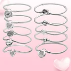 Браслет женский в форме сердца, из серебра 925 пробы, 3 мм