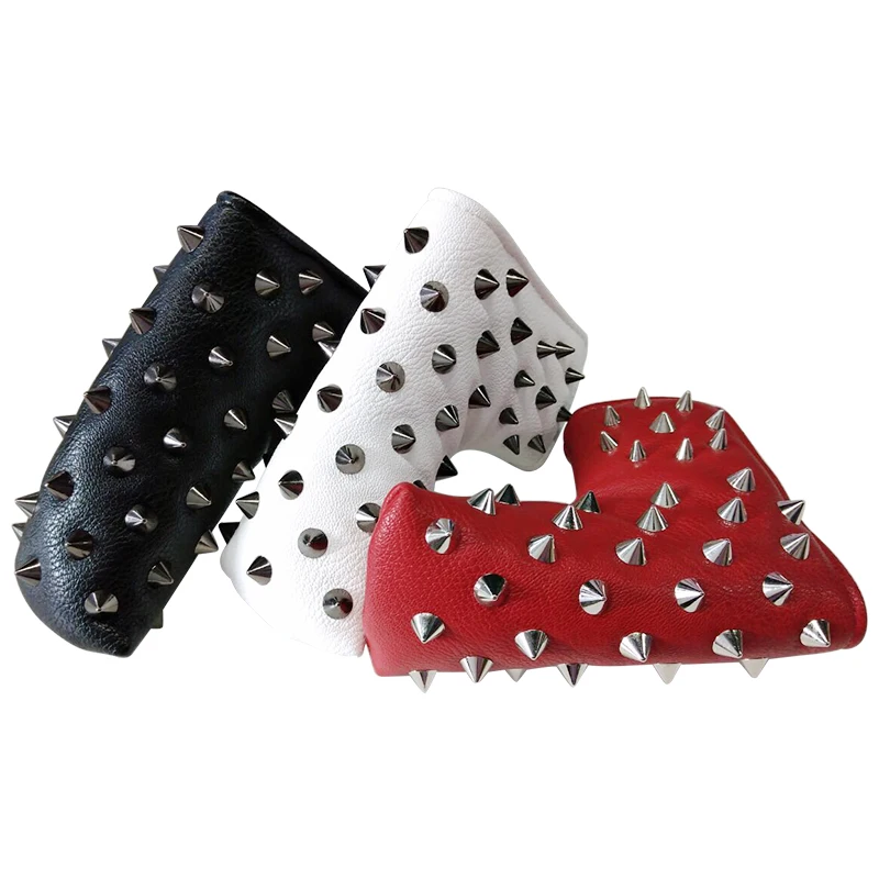 Чехол для головы гольфа с заклепками из искусственной кожи магнитным замком