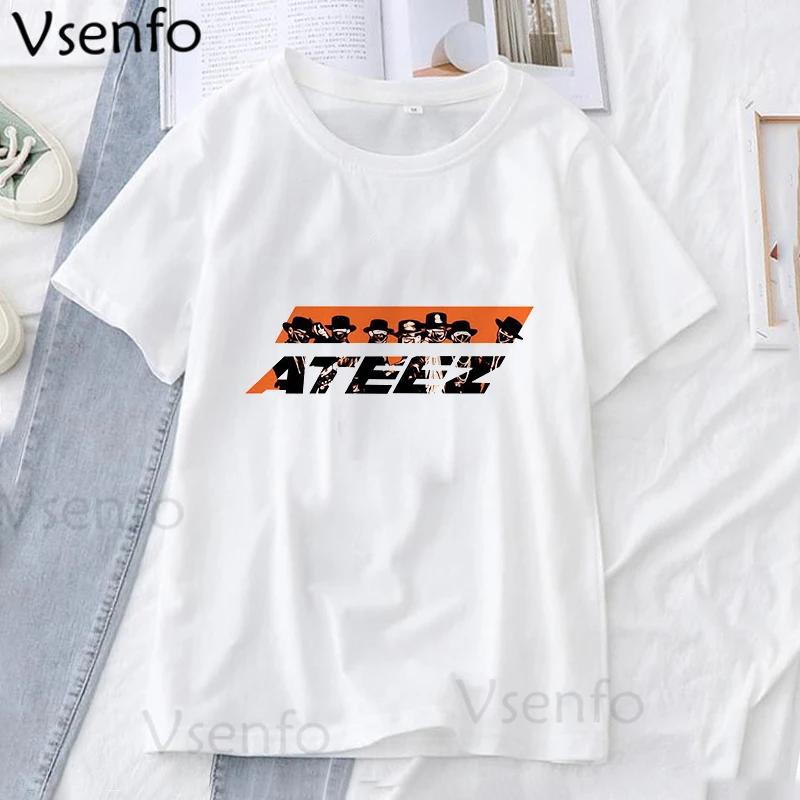 

Korean Style Ateez T Shirt Women Men Harajuku Streetwear Oversized T-shirt Summer Graphic Tee Shirt Femme Kpop Clothes