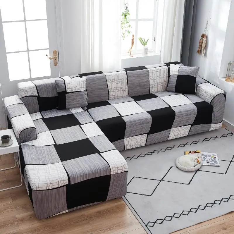 

Sofa Cover Geometric Couch Cover Anti-dust Elastic Sofa Cover For Living Room Pets Corner L Shaped Chaise Longue Sofa Slipcover