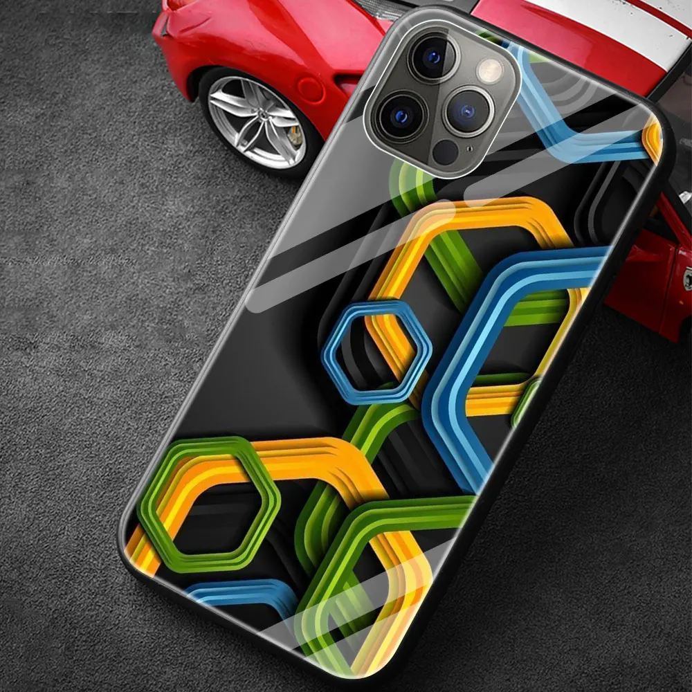 

Free Swing Surface Cam Glass Phone Accessories Cover Case for Apple iPhone 12 11 Pro MAX 8 7 6 6S Plus XS Silicone Edge Shell