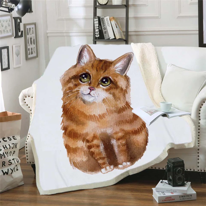 

Hoodie Blanket Plush Throw Blanket 3D Pet Cats Dogs Printed Sherpa Fleece Microfiber Throw Blanket 2019 Drop Shipping