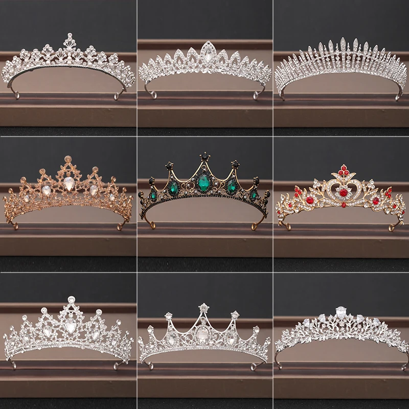 

Wedding Crown Hair Jewelry Bridal Headpiece woman Baroque Rhinestones Crystal Tiaras Bride Party Crowns Wedding Hair Accessories