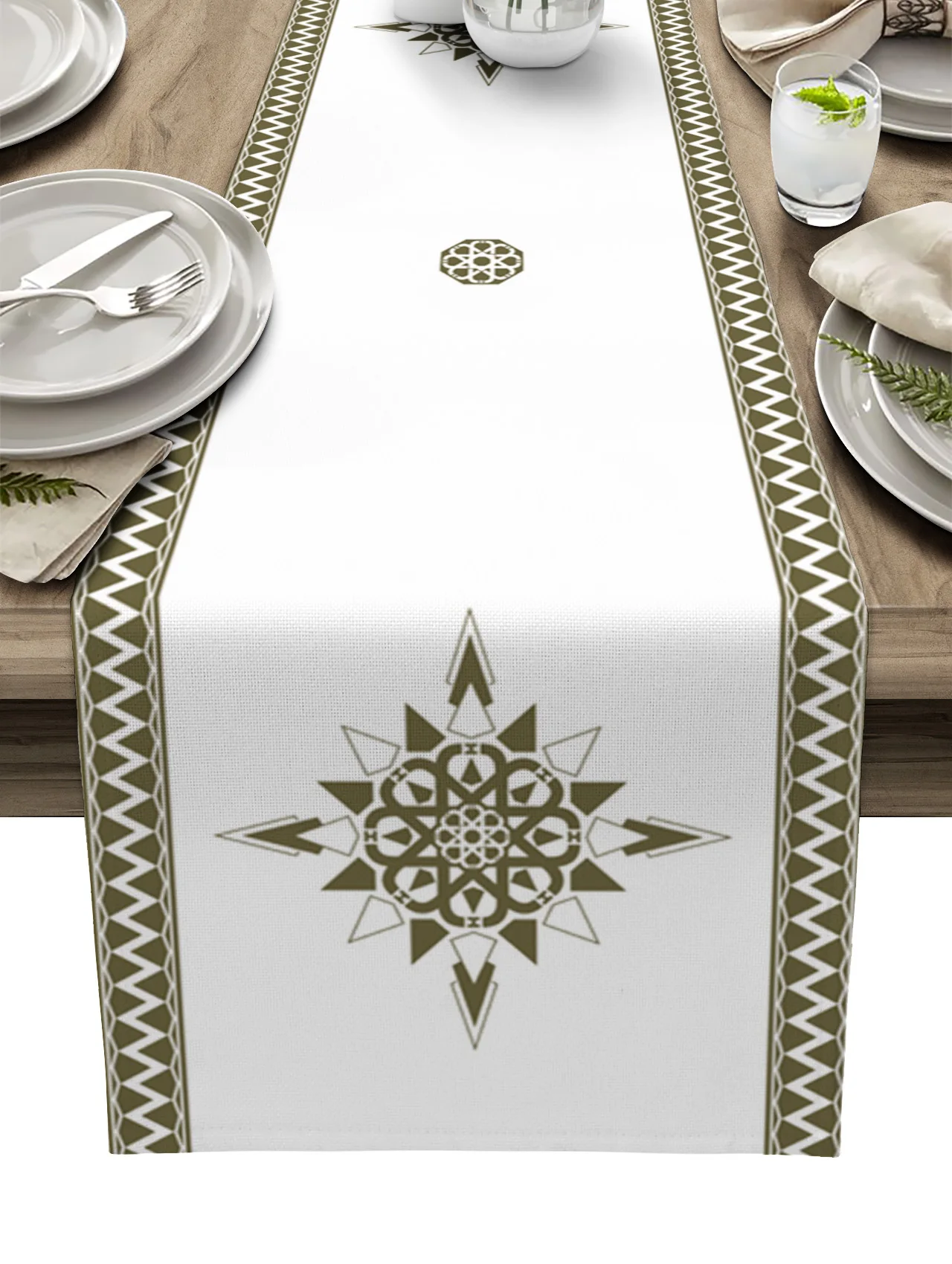 

Classic Geometry Table Runner Luxury Dinning Decor Placemat Hotel Wedding Table Decor Tablecloth