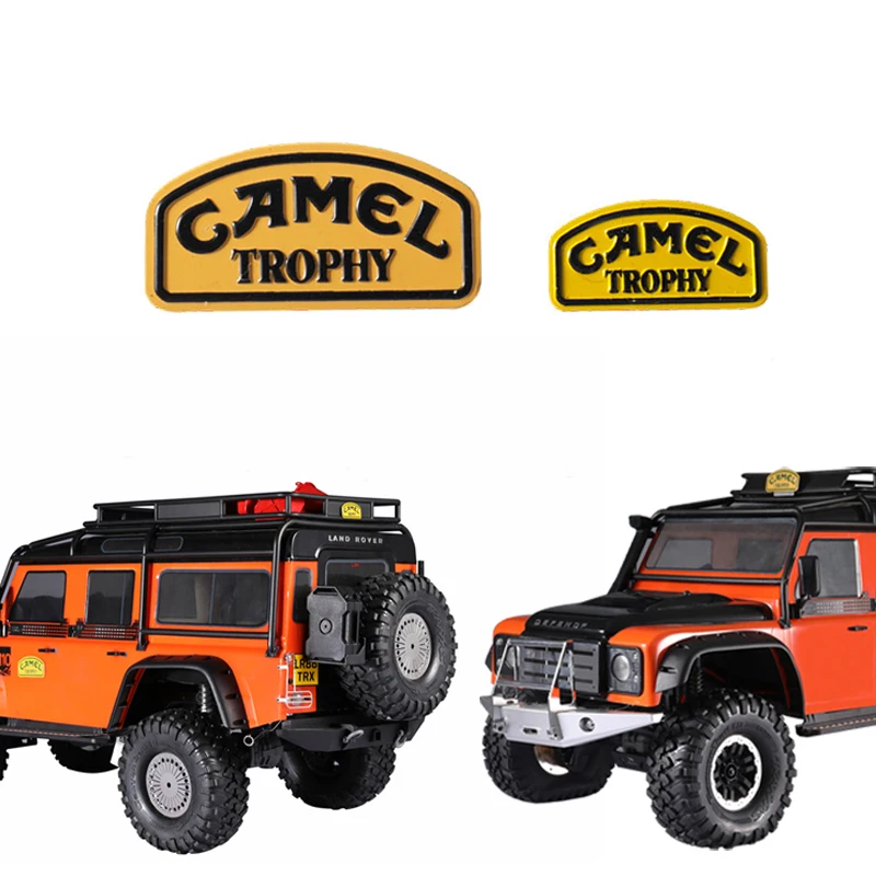 

DJC TRX4 Camel Trophy Badge Front Rear Metal Label Nameplate For 1/10 Traxxas TRX-4 Defender D90 D110 Crawler Car Part rc carros